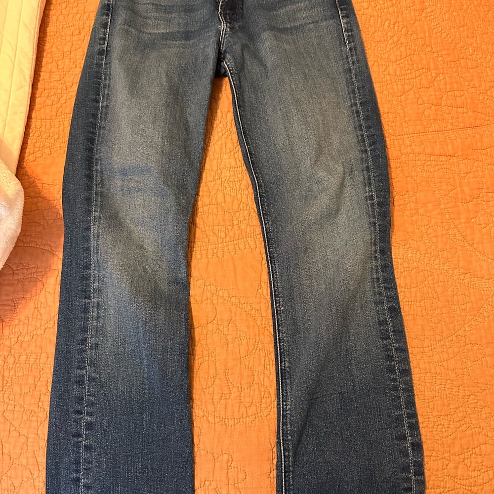 MOTHER Mid-Rise Blue Ankle Jeans